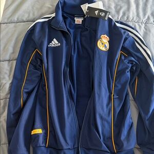 Adidas Real Madrid Navy Jacket with Yellow Trim